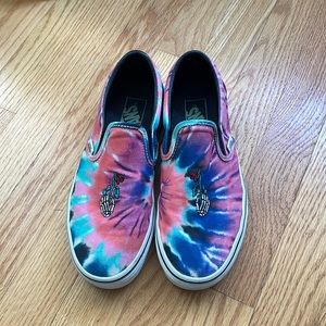 tie dye slip on vans